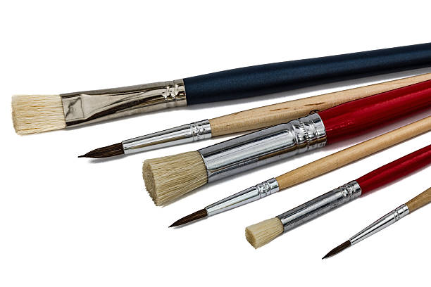 istock Set of paint brushes, isolated on white background 610968078