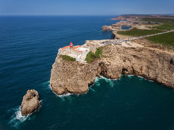 istock Aerial view of the lighthouse Cape St. Vincent . 610968096
