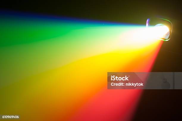 Rgb Spectrum Light Of Projector Stock Photo - Download Image Now - Lighting Equipment, Rainbow, Projection Equipment