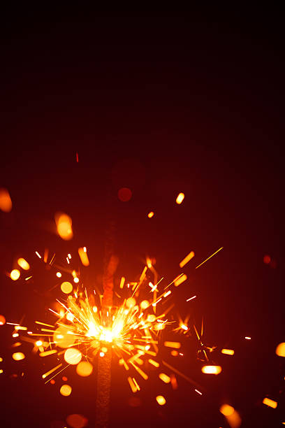 istock Christmas background with sparkler 610969456