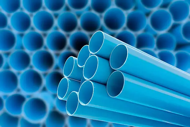 Photo of PVC pipes for drinking water.
