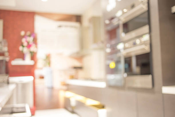 istock Blur Kitchen Room  Interior of Background, product display templ 610971784