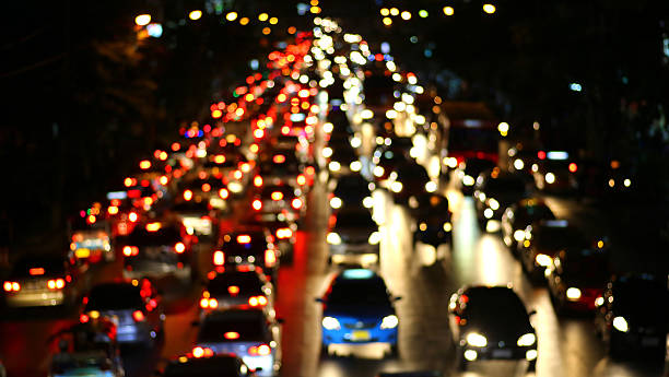 istock Evening traffic. The city lights. Motion blur. 610971836