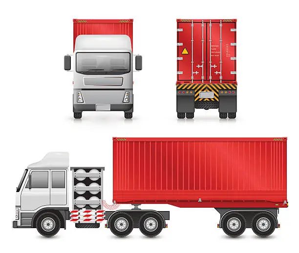 Vector illustration of Ttrailer truck vector