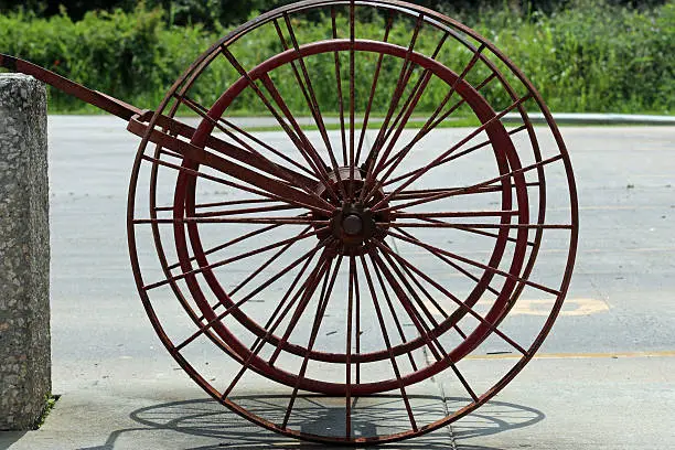 Antique Fire Hose Wheel