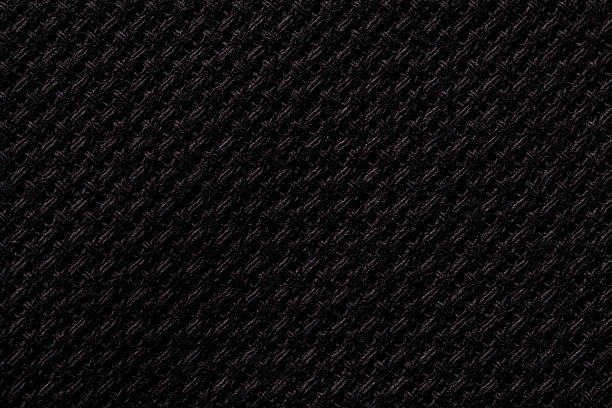black textile background closeup. structure of the fabric macro - seam macro rough striped imagens e fotografias de stock