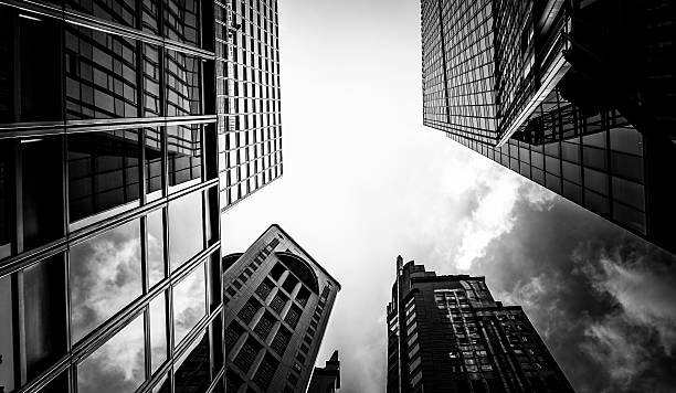 istock windows of business building with B&W color 610976940