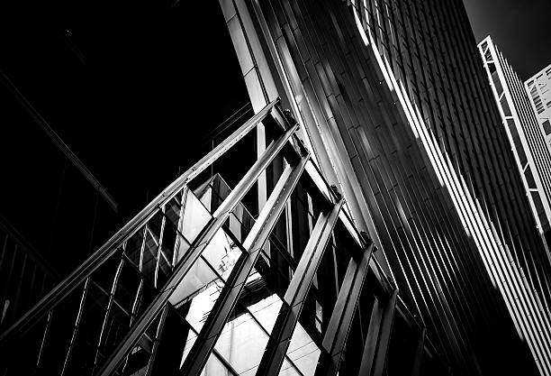 istock windows of business building with B&W color 610976990