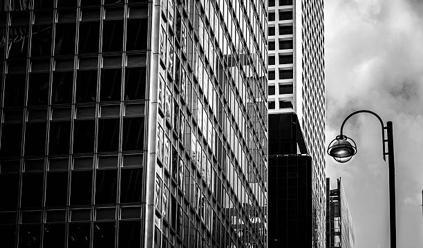 istock windows of business building with B&W color 610977036