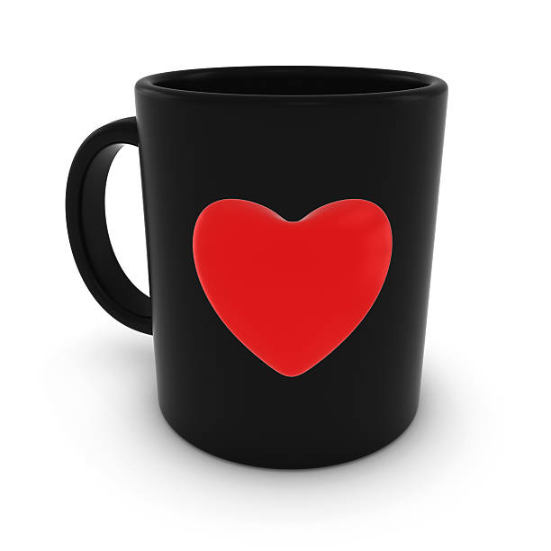 istock Red Love Heart Coffee Mug Isolated on White Background 610977562