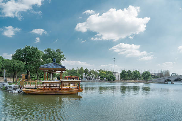 istock Tourist boat on river 610977942