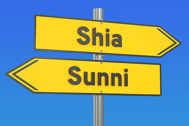 istock shia vs sunni concept on the signpost, 3D rendering 610979058