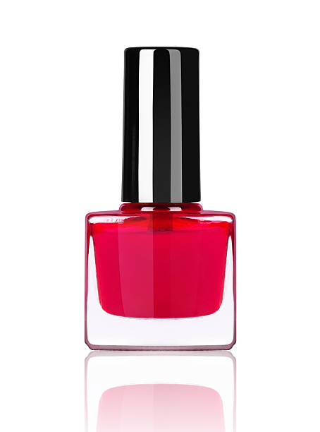 istock bright red nail polish bottle on white background 610980976