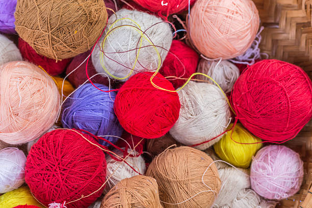 istock Handmade yarn from the cocoons 610981810