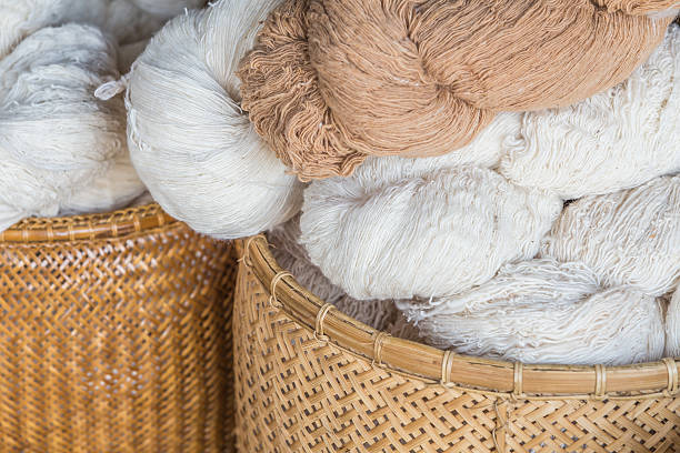 istock Handmade yarn from the cocoons 610982266