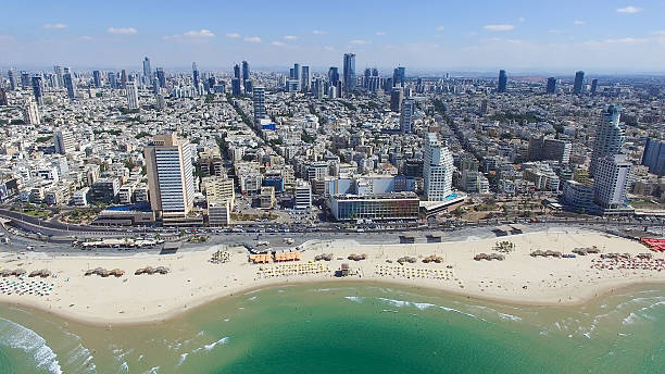 istock Tel Aviv skyline - Aerial photo 610983096