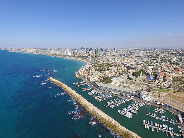 istock Tel Aviv skyline - Aerial photo 610983170
