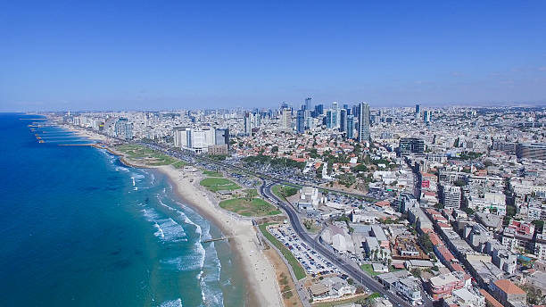 istock Tel Aviv skyline - Aerial photo 610983298