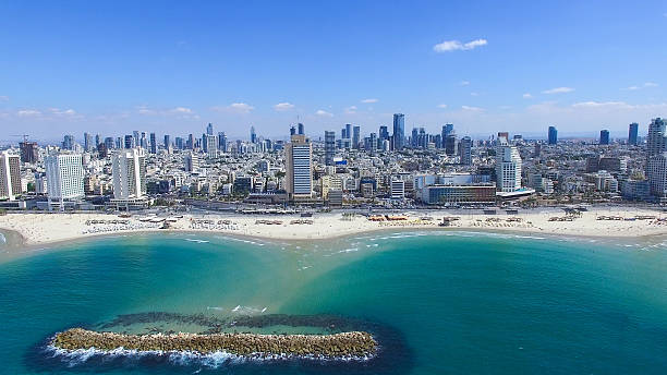 istock Tel Aviv skyline - Aerial photo 610986256