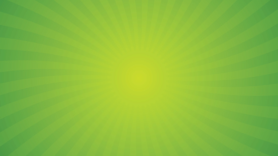 Bright green spiral rays background. Comics, pop art style. Vector, eps 10