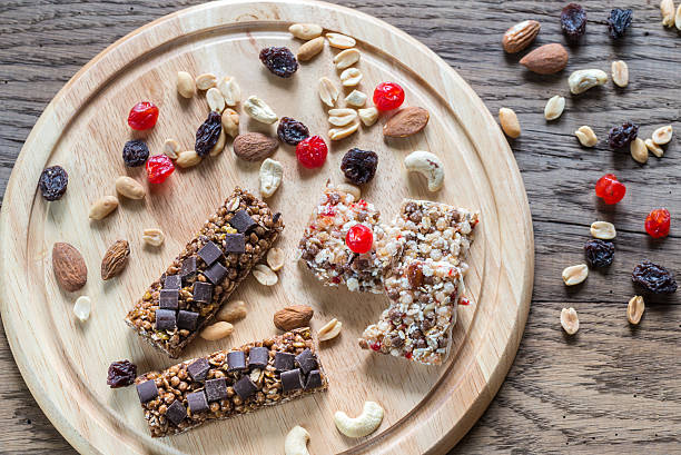istock Granola bars with dried berries and chocolate 610986602