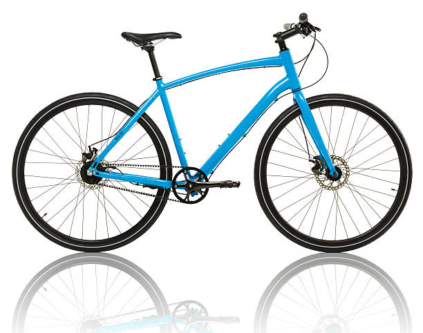 istock New blue bicycle isolated on a white 610987038