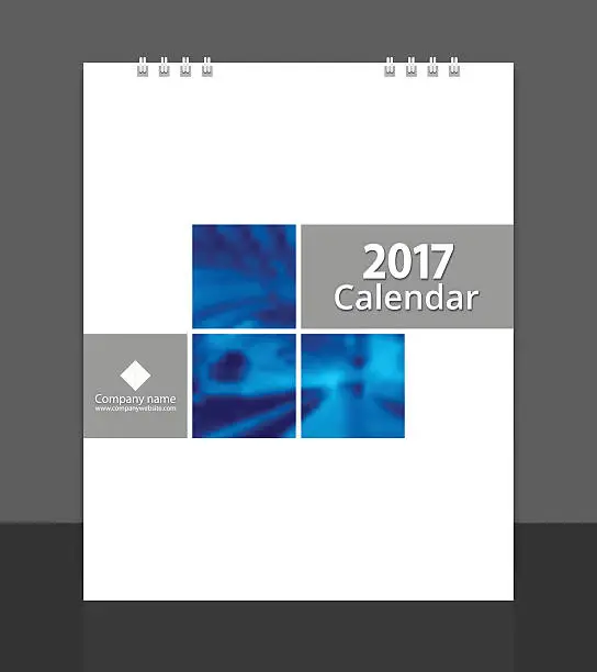 Vector illustration of desk calender 2017 cover design for corporate business.