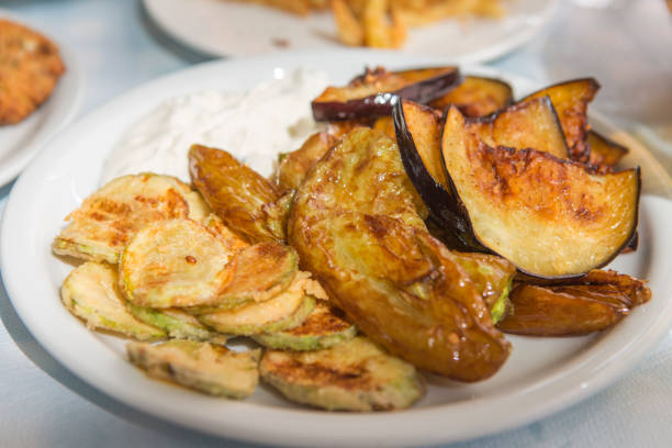 istock traditional fried vegetables with caciki dish at kavala greece 610988682