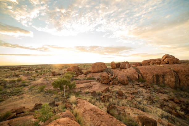 istock Devil's Marbles at sunrise, Northern Territory, Australia 610989636