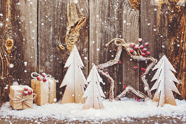 istock Christmas decoration over wooden background 610990862