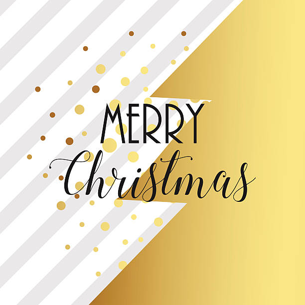 istock Merry christmas greeting card design with gold christmas tree 610991192