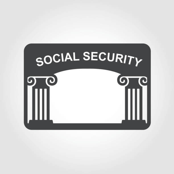 social security icon - iconic series - streng geheim stock-grafiken, -clipart, -cartoons und -symbole
