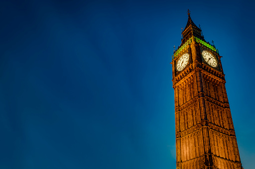 London, United Kingdom - December 29, 2023: Westminster and Big Ben tower in London, UK