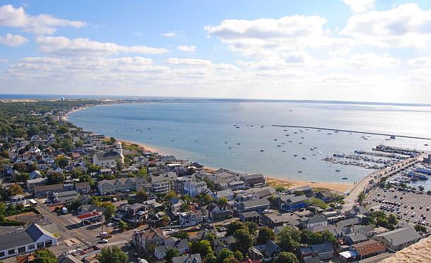 vista sobre provincetown, massachusetts - provincetown - fotografias e filmes do acervo