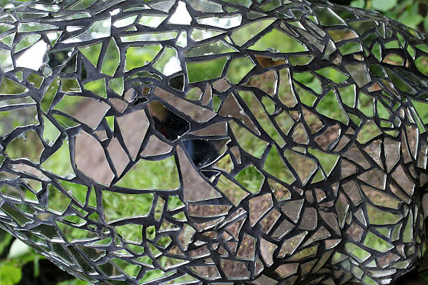 istock Mosaic of broken glass and mirrors 611065602
