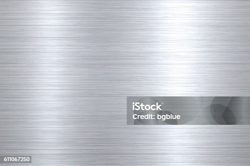 istock Brushed metal background 611067250