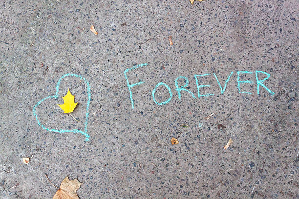 istock heart and an inscription in chalk