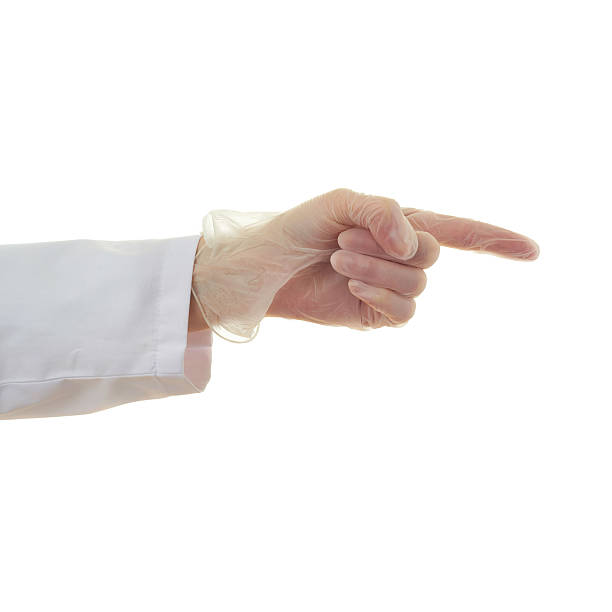 istock Doctor female hand over white isolated background 611072228