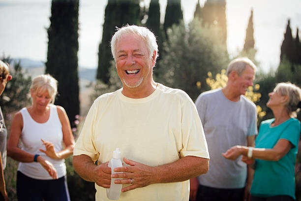 istock Senior Man Resting After An Exercise Class Outdoors 611073172