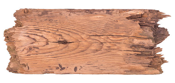 istock Old wooden board isolated on a white background. 611074838
