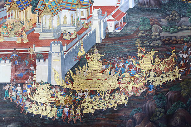 istock Traditional Thai painting art 611076426