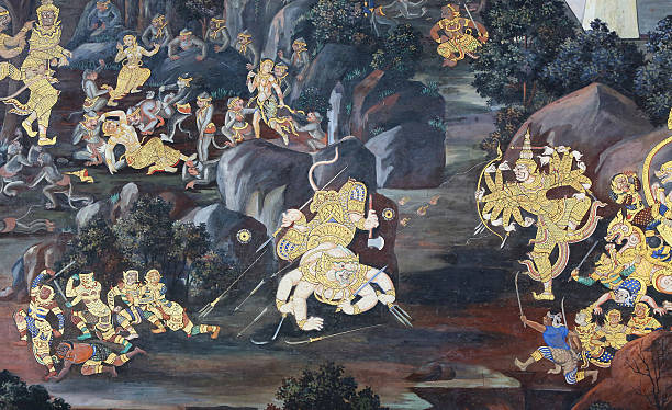 istock Traditional Thai painting art 611076516