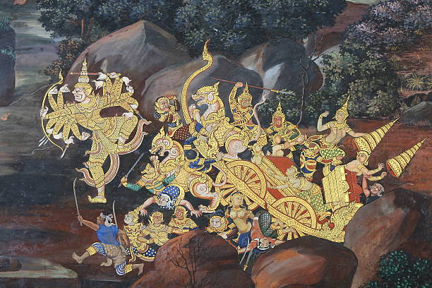 istock Traditional Thai painting art 611076600