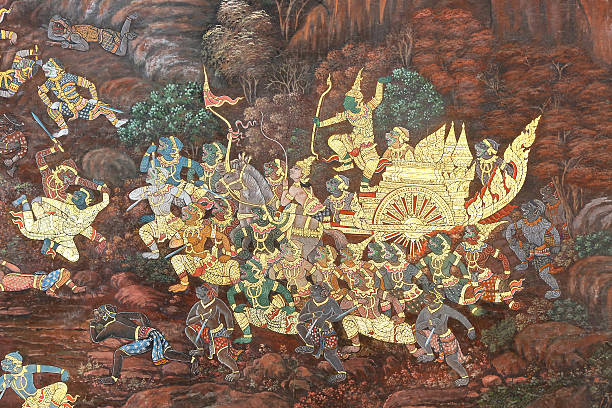 istock Traditional Thai painting art 611076736
