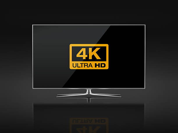 istock UHD 4K Smart Tv On Black Background 611076810