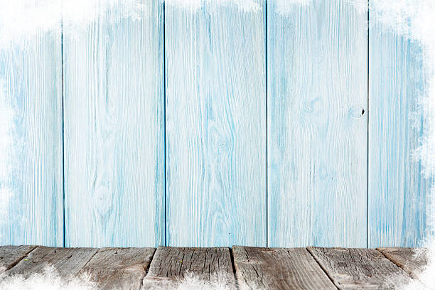 istock Christmas wooden background 611076866