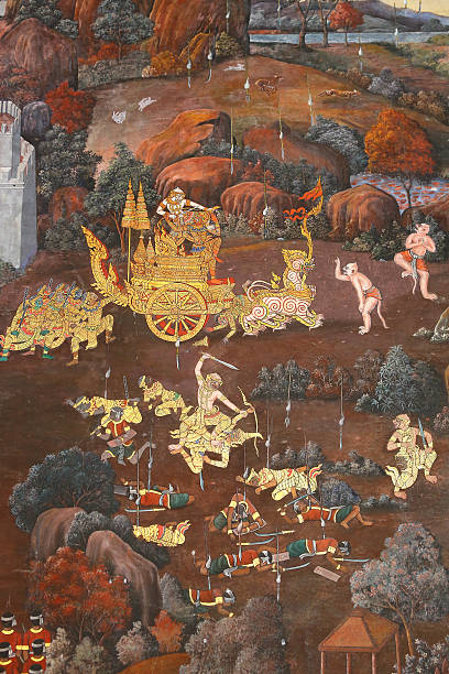 istock Traditional Thai painting art 611076952