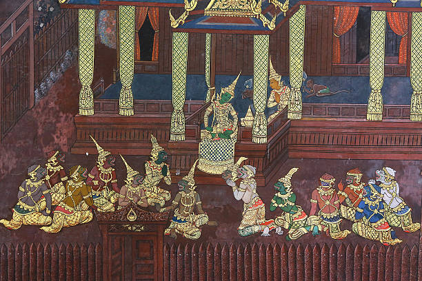 istock Traditional Thai painting art 611077086