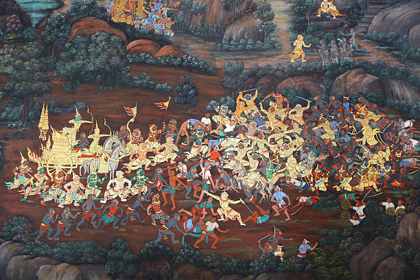 istock Traditional Thai painting art 611077188