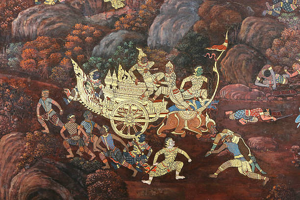 istock Traditional Thai painting art 611077324